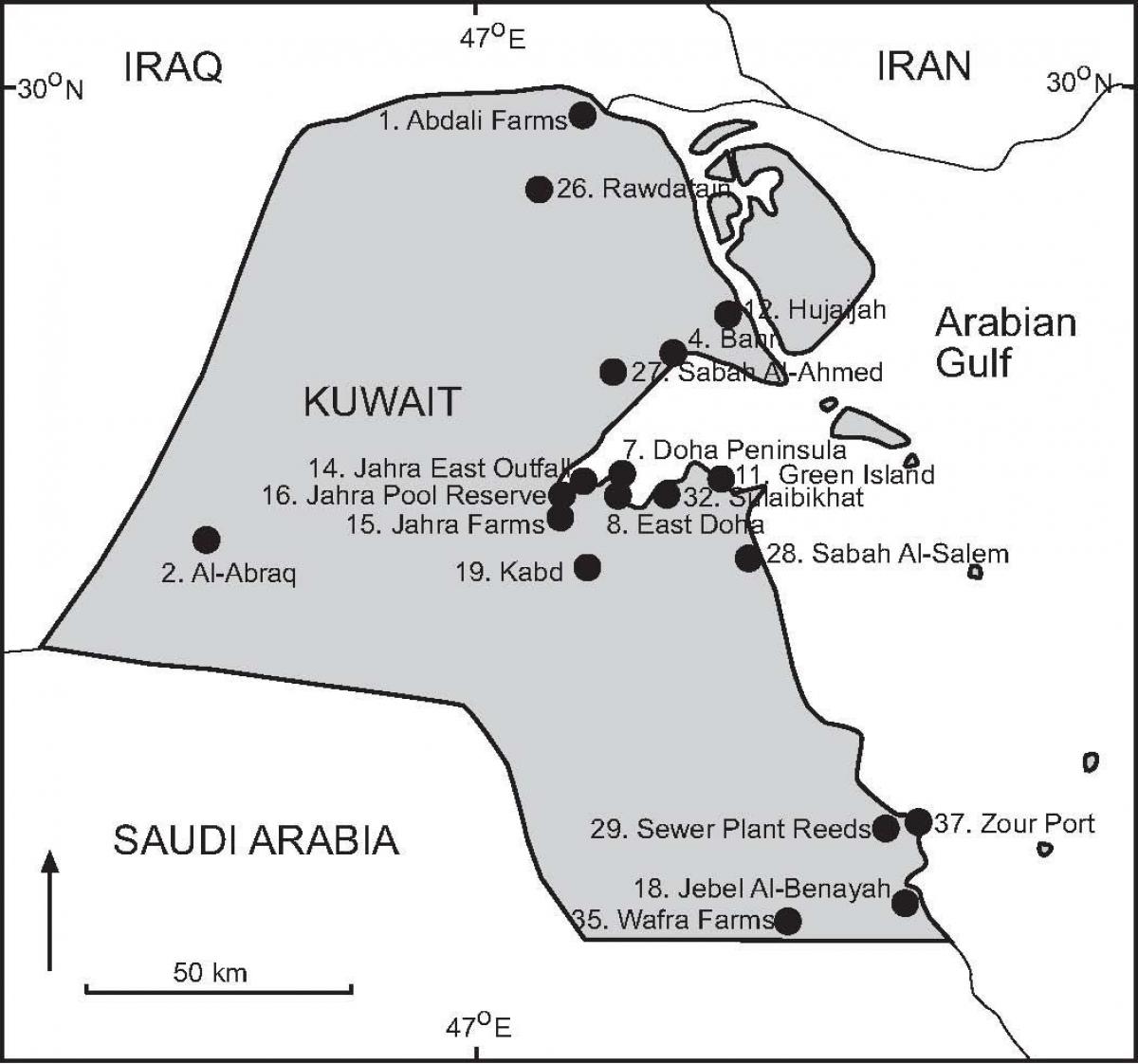 mapa de kabd kuwait