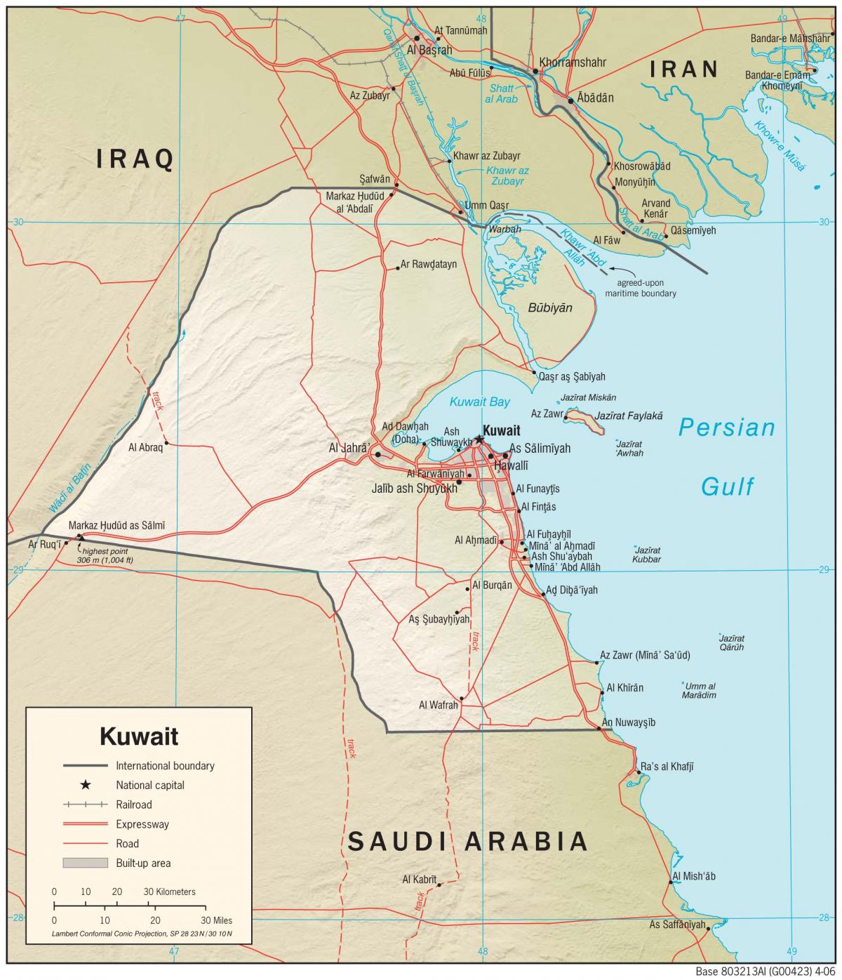 kuwait mapa de localització