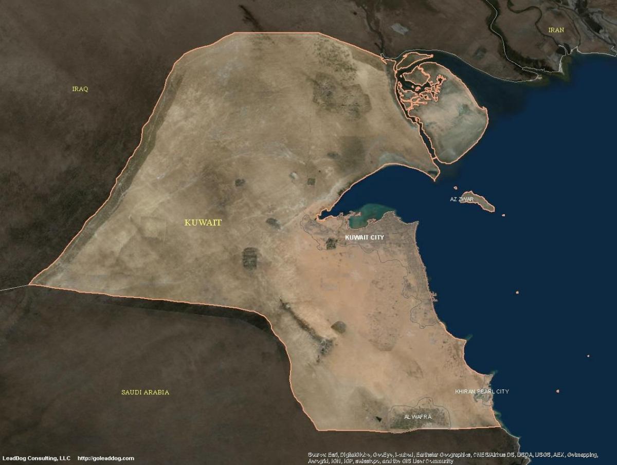 mapa de kuwait per satèl·lit