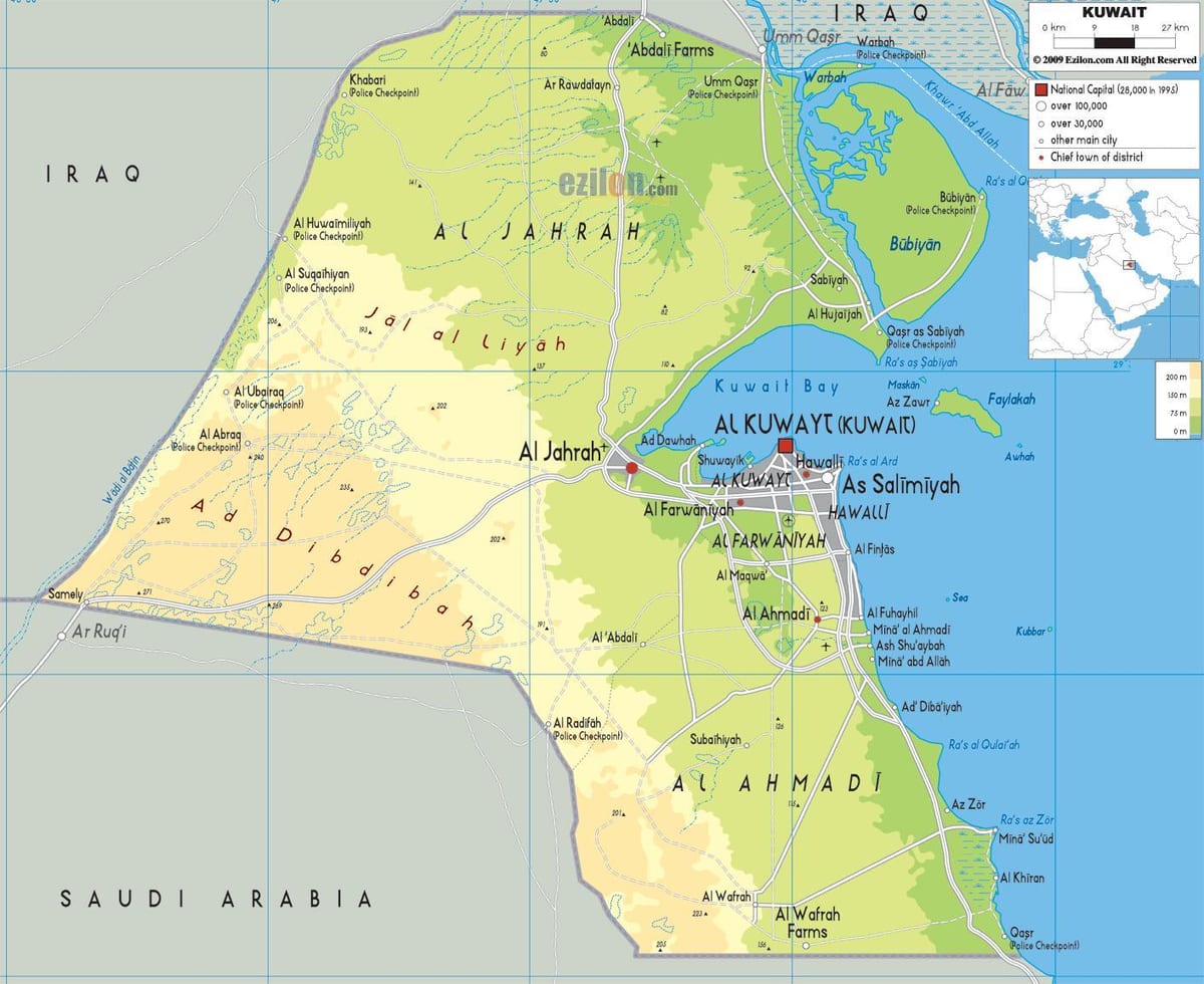 mapa de kuwait municipi 