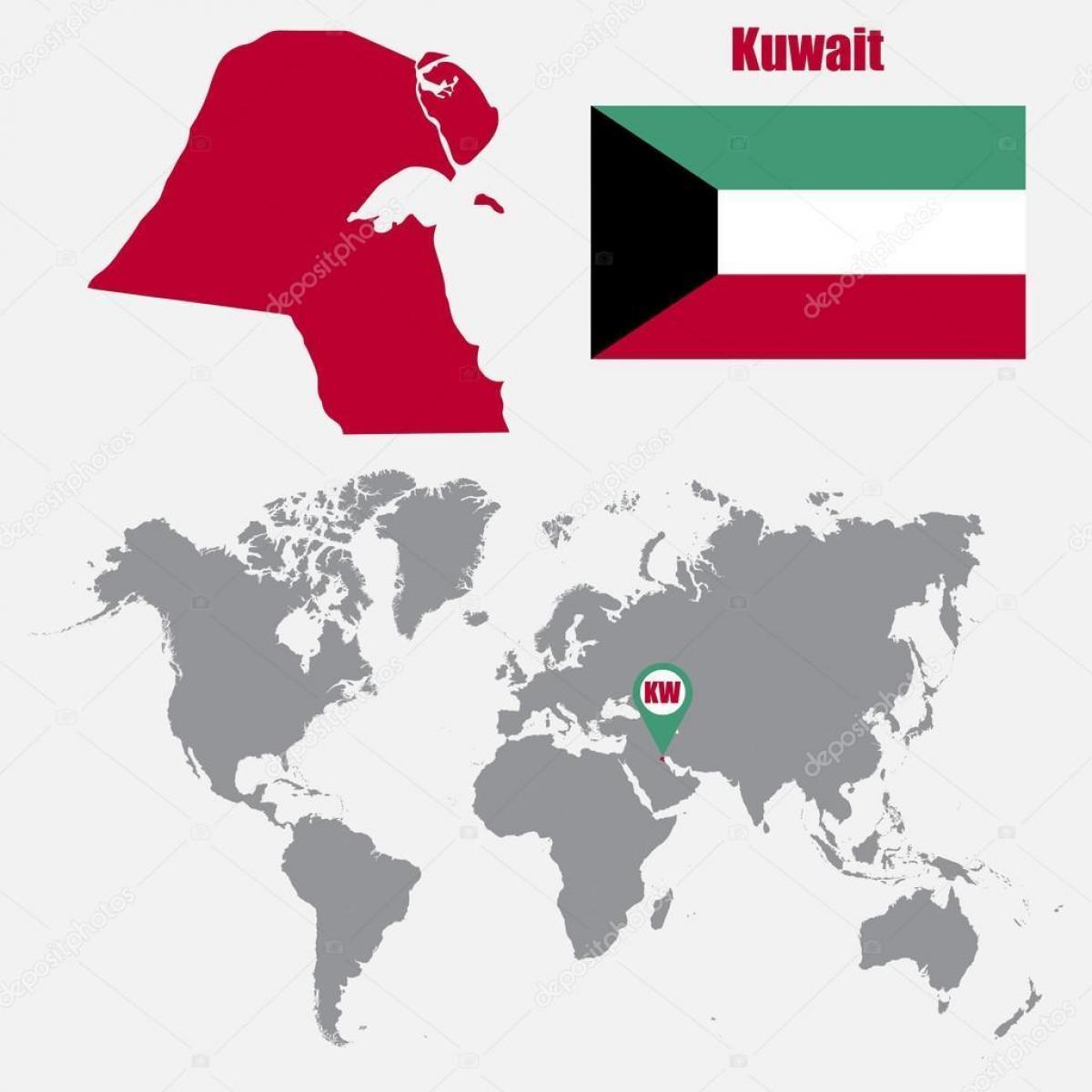 kuwait mapa en el mapa del món
