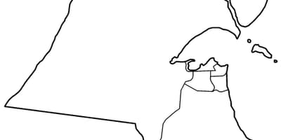 Mapa de kuwait en blanc 