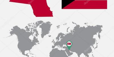Kuwait mapa en el mapa del món